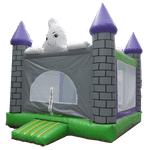 Детский надувной батут "Замок каспера" с крышей