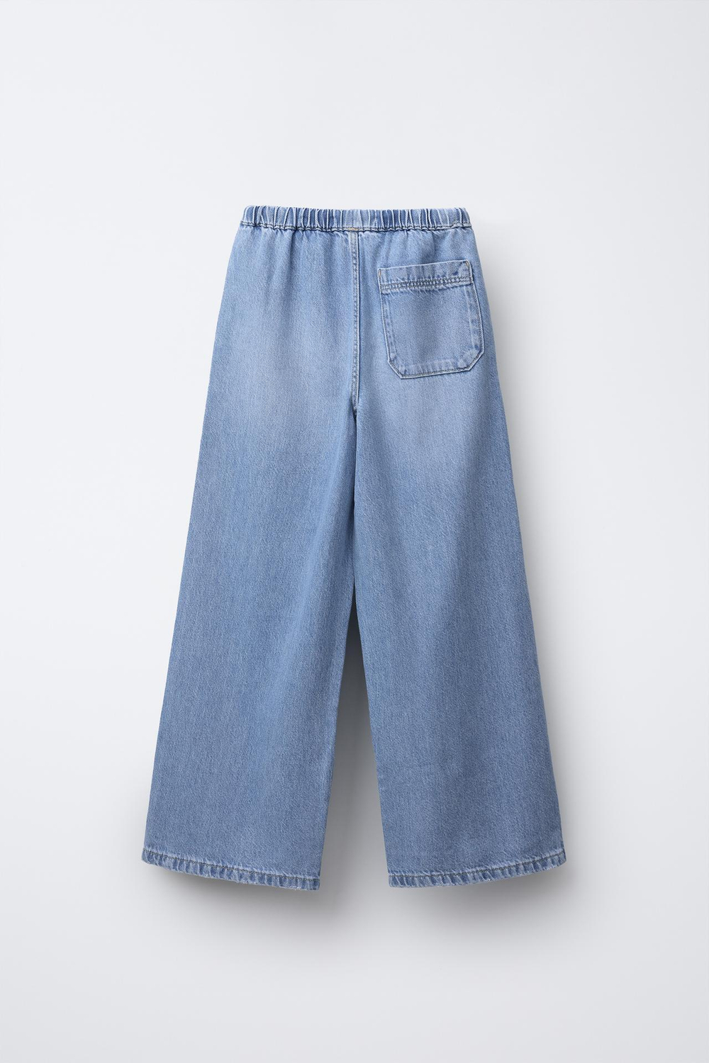 ZARA ДЖИНСЫ С ШИРОКИМИ ШТАНИНАМИ И ШНУРКАМИ, СИНИЙ