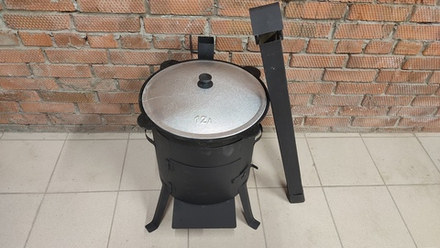 Печь для казана объемом 12 литров с дымоходом
