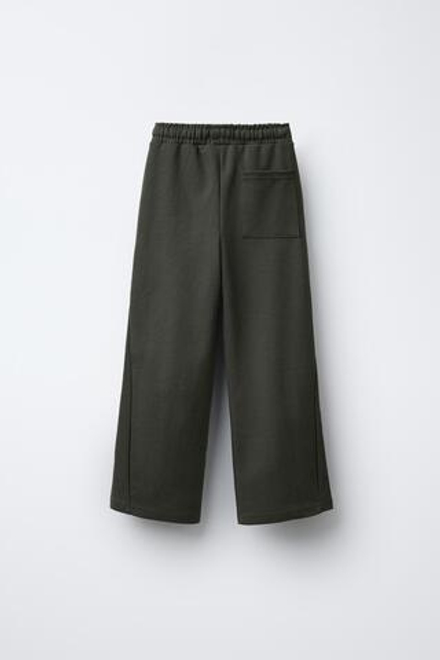 ZARA БРЮКИ ПРЯМОГО КРОЯ СО СТРЕЛКАМИ, ЗЕЛЕНОВАТЫЙ