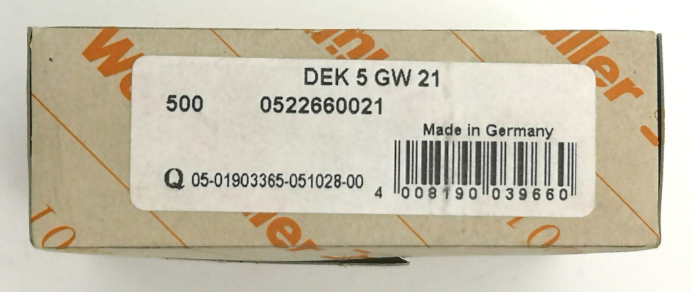 Маркер для клемм 5х5мм dekafix 5 GW 21 (50 шт.) Weidmuller 0522660021