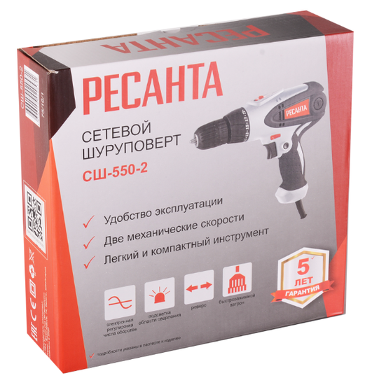 Сетевой шуруповерт "РЕСАНТА" СШ-550-2