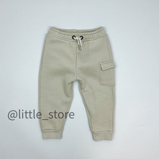 Джоггеры из футера с начесом, Оливка