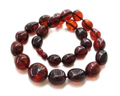 Бусы янтарь слива вишнёвая (8312)