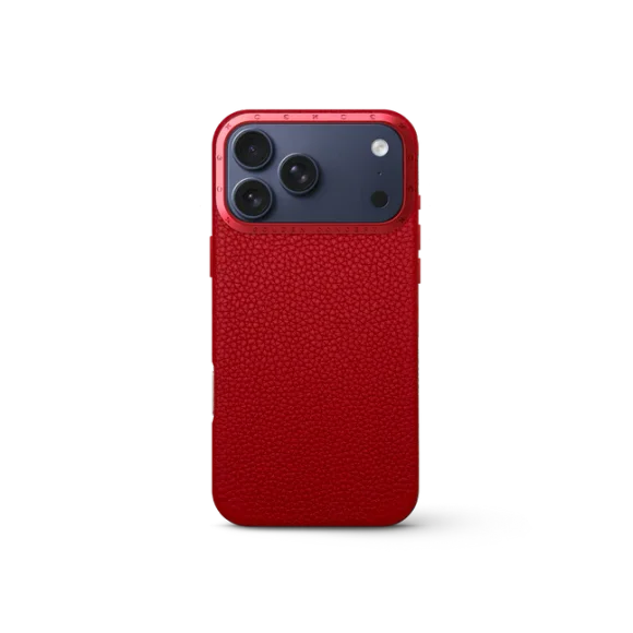 Чехол для iPhone 17 - Зернистая кожа - красный
