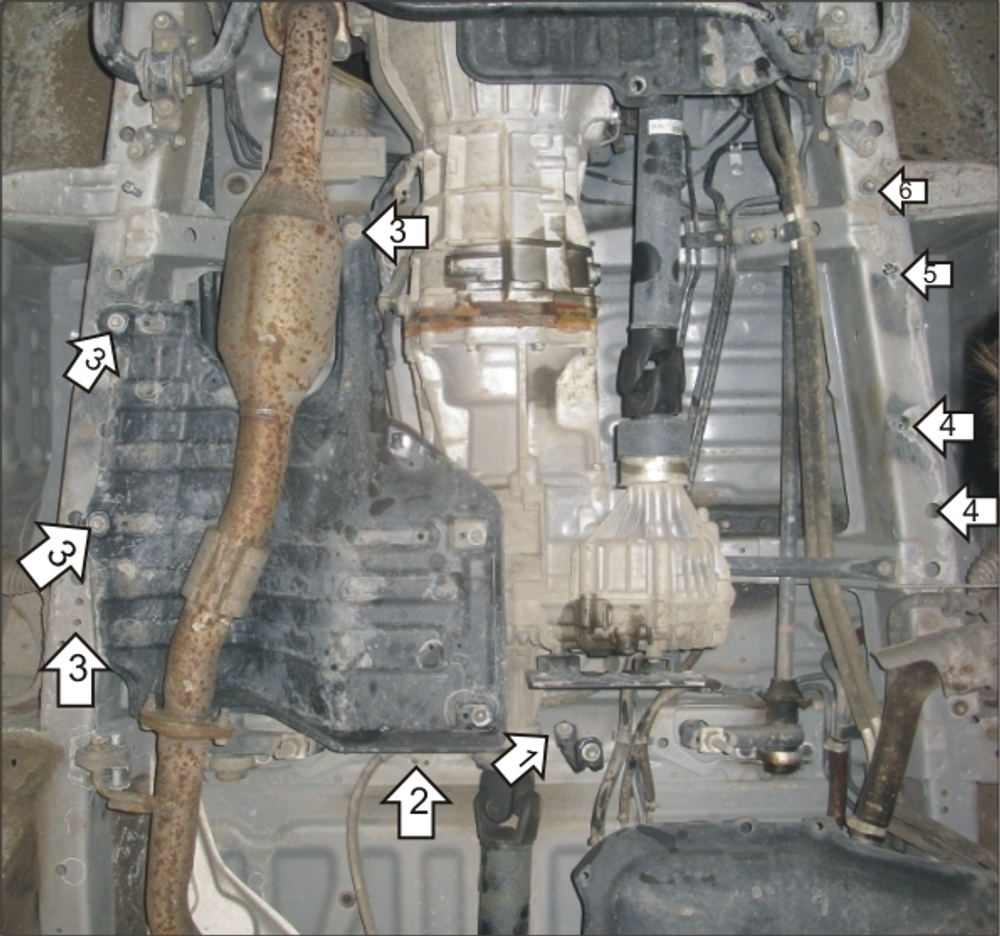 Усиленная защита Motodor кпп, разд. коробки. 2 мм, сталь. для Toyota Hiace 2004-н.в. арт.02566