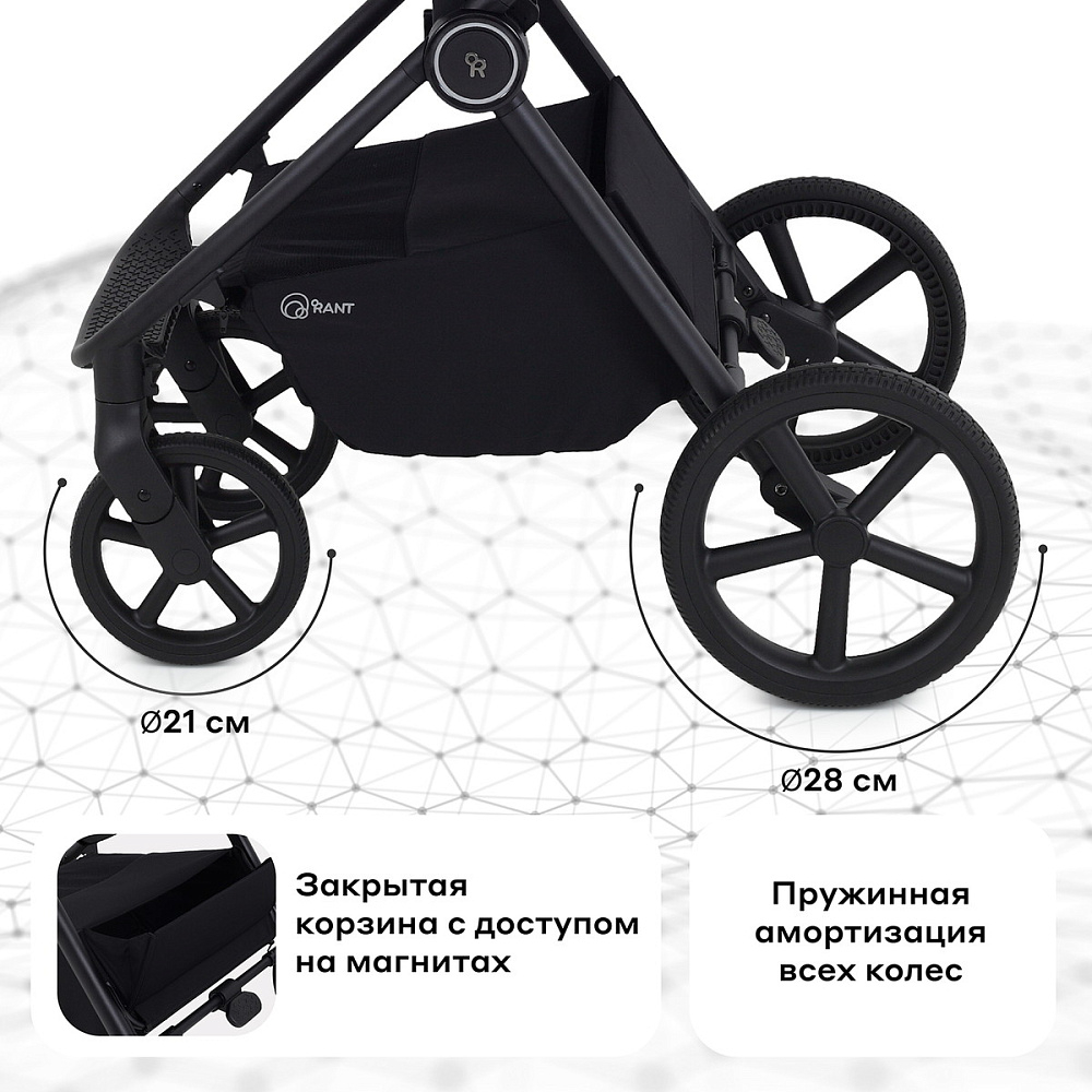 Детская коляска Rant Teo 3 в 1 Black
