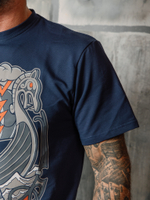 Футболка Варгградъ мужская синяя «Песнь суровых морей»