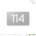 Номер на дверь квартиры 114, табличка на дверь для офиса, кабинета, аудитории, склада, голубой 120х70 мм, Айдентика Технолоджи