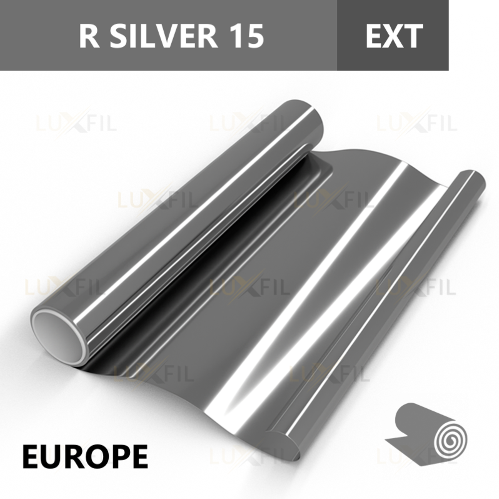 Пленка солнцезащитная зеркальная R SILVER 15 (Exterior EUROPE) LUXFIL, рулон (размер 1,524x30м.)