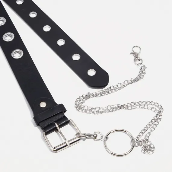 Ремень женский, ширина 3,5 см, винт, пряжка металл, цвет чёрный