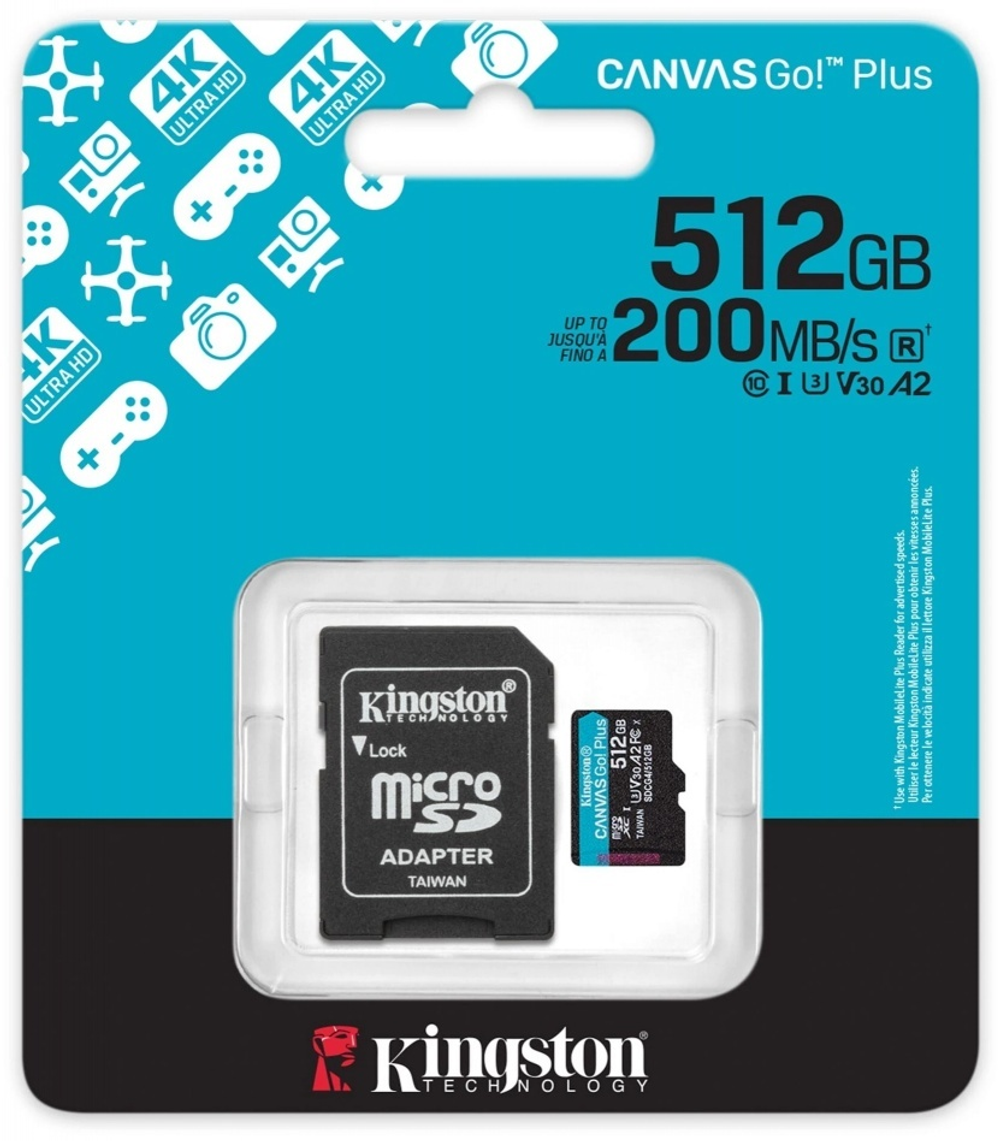 Карта памяти Kingston microSDXC Canvas Go! Plus (SDCG4/512GB) 512 Гб