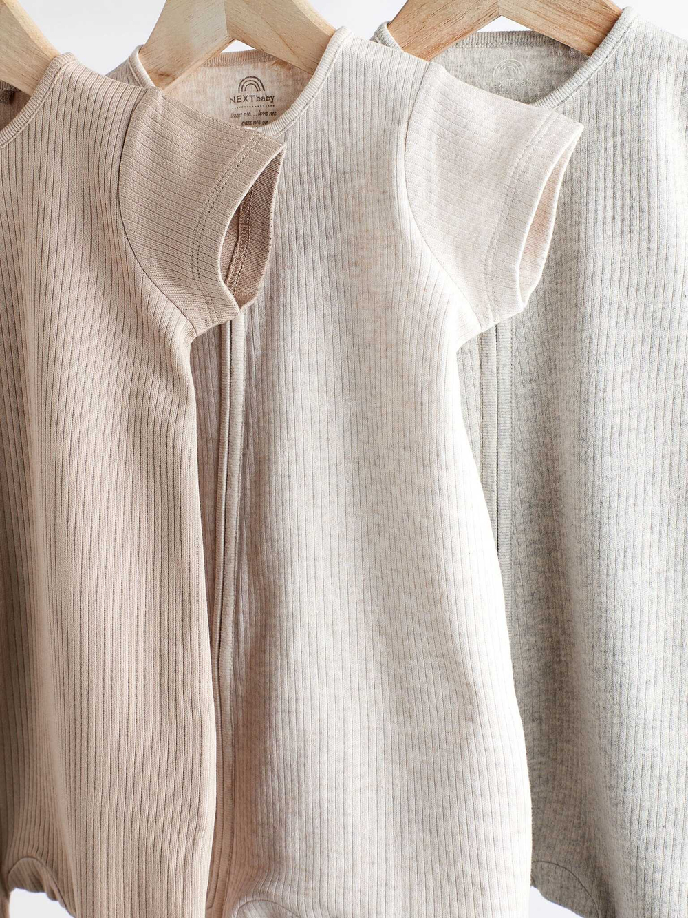 Боди с коротким рукавом для малышей Next Q53-627, 3 шт., Бежевый, Молочный