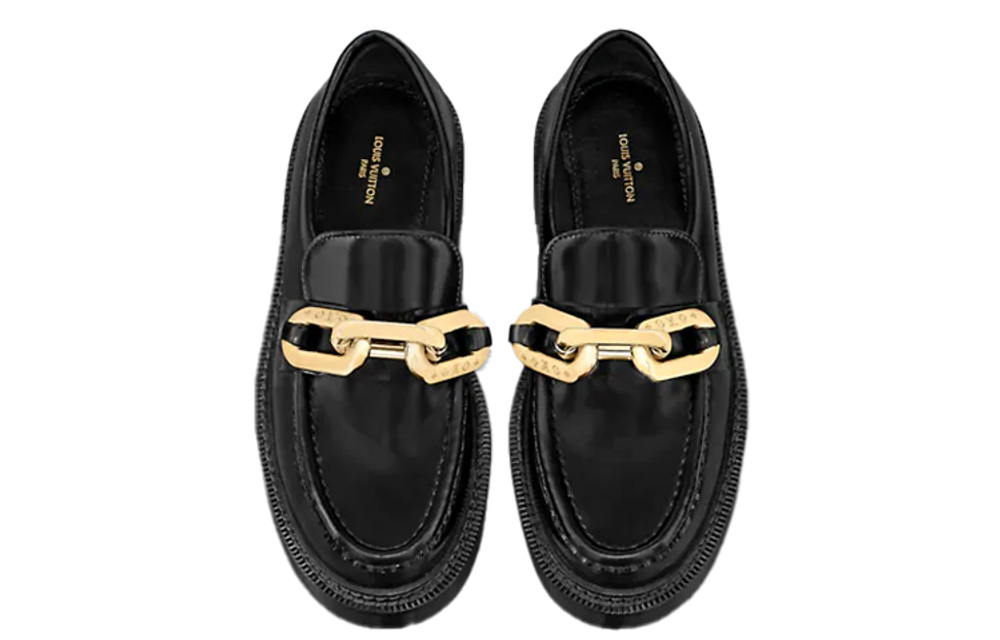 LOUIS VUITTON Academy Platform Loafers "Black" Women"s