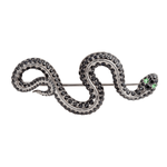 Брошь Змея с Черными Сапфирами и Цаворитами, Brs0188-1/3