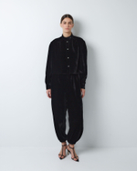 Комплект: блуза и брюки из шелкового бархата черный