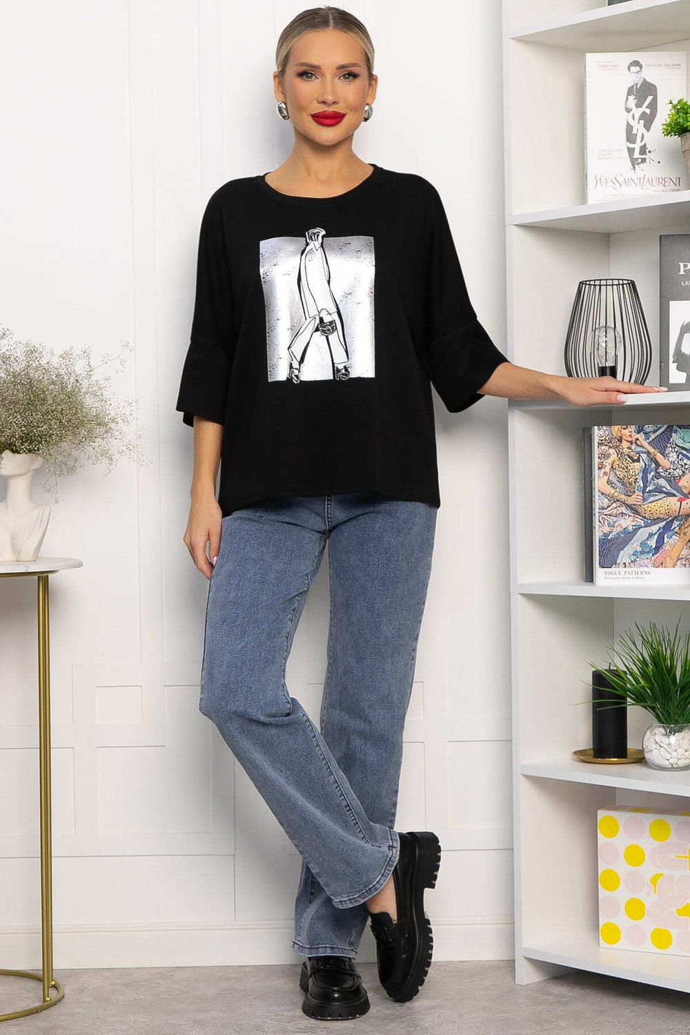 Блуза Фауст (черная) Б14202-20М LT Collection