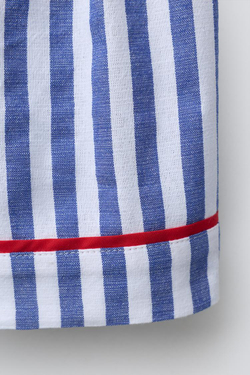 ZARA ШОРТЫ-БЕРМУДЫ В ПОЛОСКУ С КОНТРАСТНЫМИ КАНТАМИ, СИНИЙ