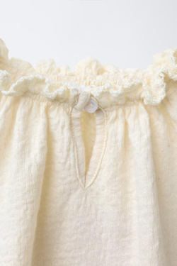 ZARA ОДНОТОННАЯ ФУТБОЛКА, ЭКРЮ