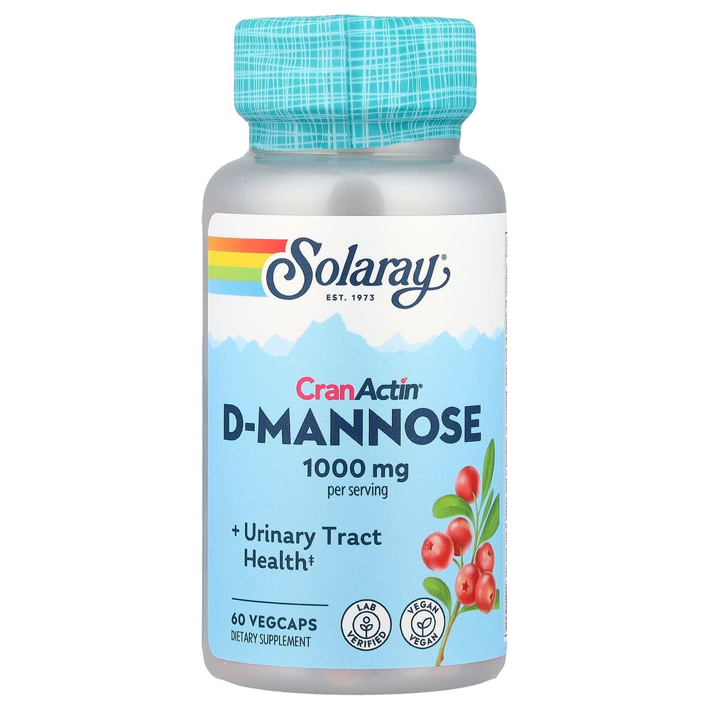 Solaray, CranActin®, D-манноза, 60 капсул VegCap
