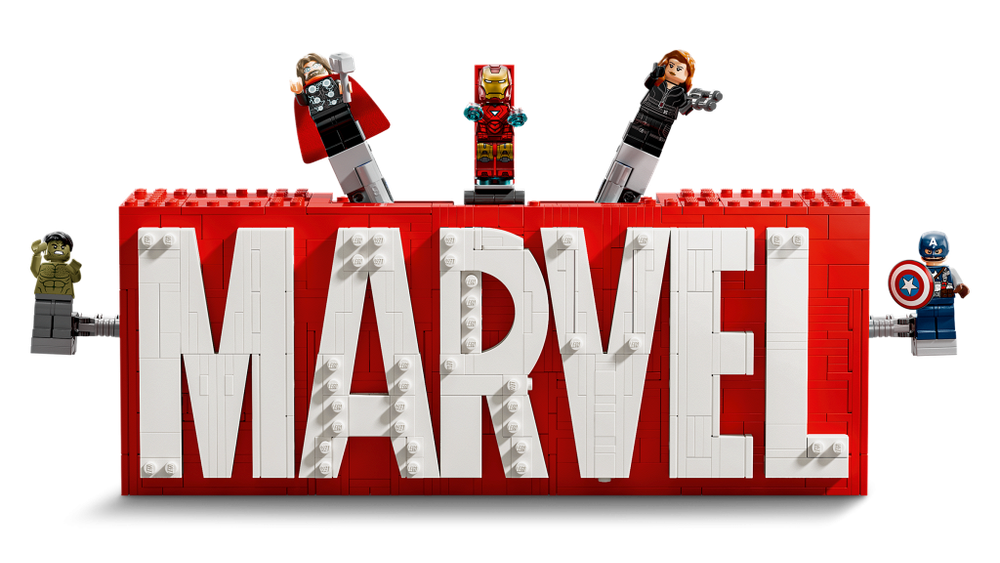 LEGO Super Heroes 76313 «Логотип и минифигурки Marvel» — коллекционный сет фанатов комиксов