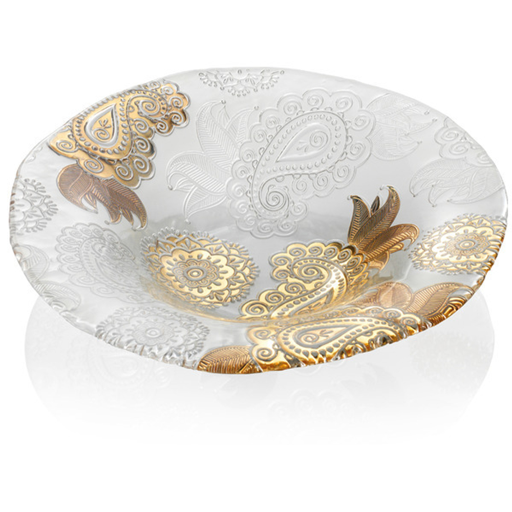 Блюдо для центра стола IVV Пашмина 41см золотистый узор