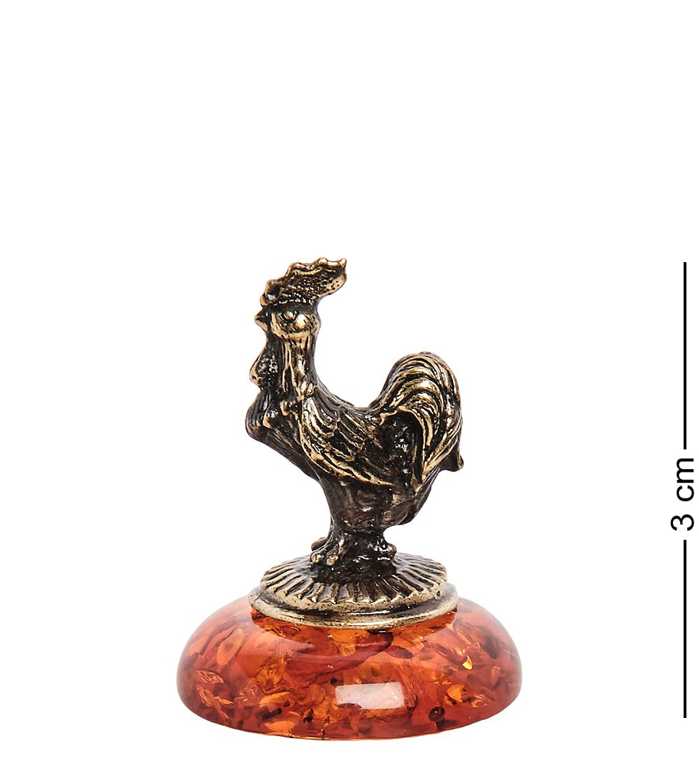 AM- 509 Фигурка «Петушок» (латунь, янтарь)