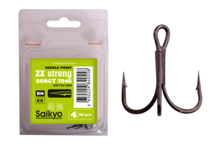 Крючки Saikyo тройн.7046 BN 2X №  4 (50шт)