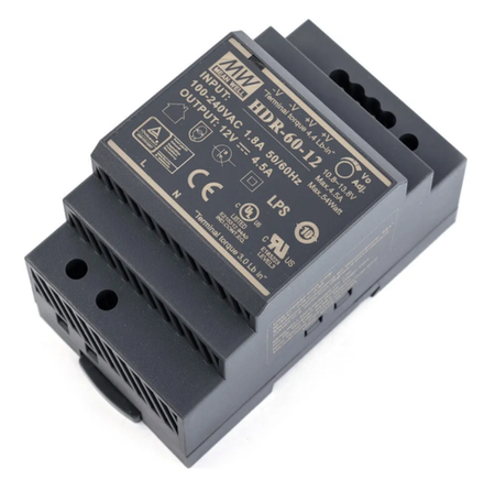 Источник питания HDR-60-12 на DIN-рейку Блок питания, DC 12В 4.5А 54Вт MEAN WELL