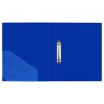 Папка на 2-х кольцах, 40мм, Стамм Стандарт, 700мкм, внутренний карман, корешок с карманом, синяя