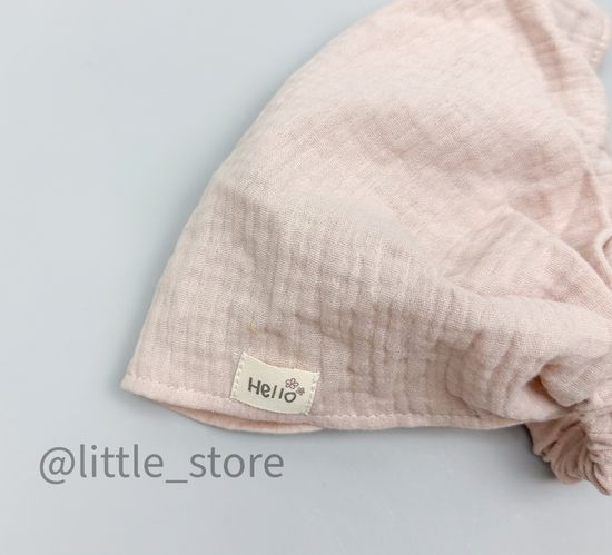 Косынка муслиновая "Hello" бежевая пудра