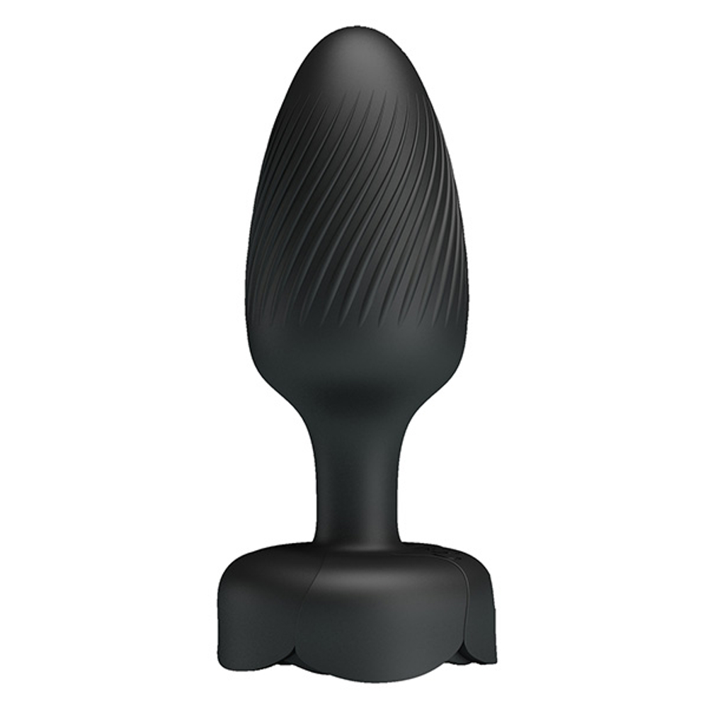 Анальная вибропробка 9,8см с мигающими огнями Pretty Love Osborn Butt Plug Multi Color Bottom Black BI-040183