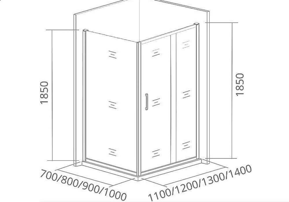 Душевой уголок Good Door Infinity WTW+SP+SP 140х70 стекло прозрачное/профиль хром