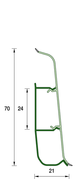 Плинтус напольный ПВХ "Деконика" 549 Лофт светло-бежевый 2200х70х21 мм