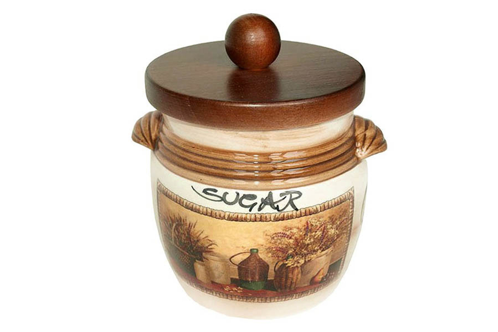 Банка для сахара с деревянной крышкой Натюрморт LCS