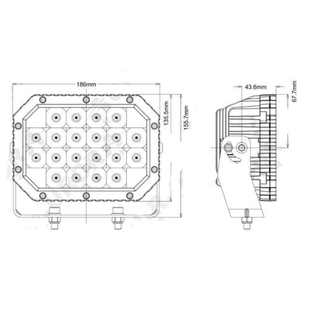 Прожектор Aurora 6" дальнего белого света ALO-L-6-P7K