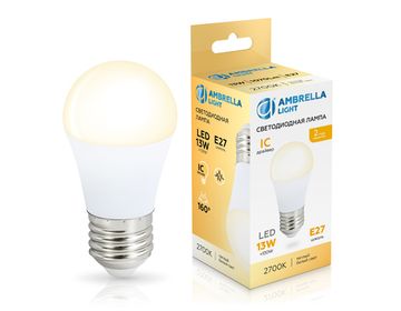 Светодиодная лампа Шар LED G45 13W IC E27 2700K 175-265V 451303 Bulbing Ambrella