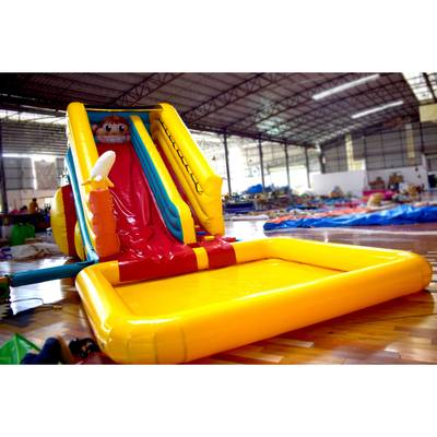 Надувной батут с бассейном «Мартышка» без подкачки, герметичный, 10*4*5 м