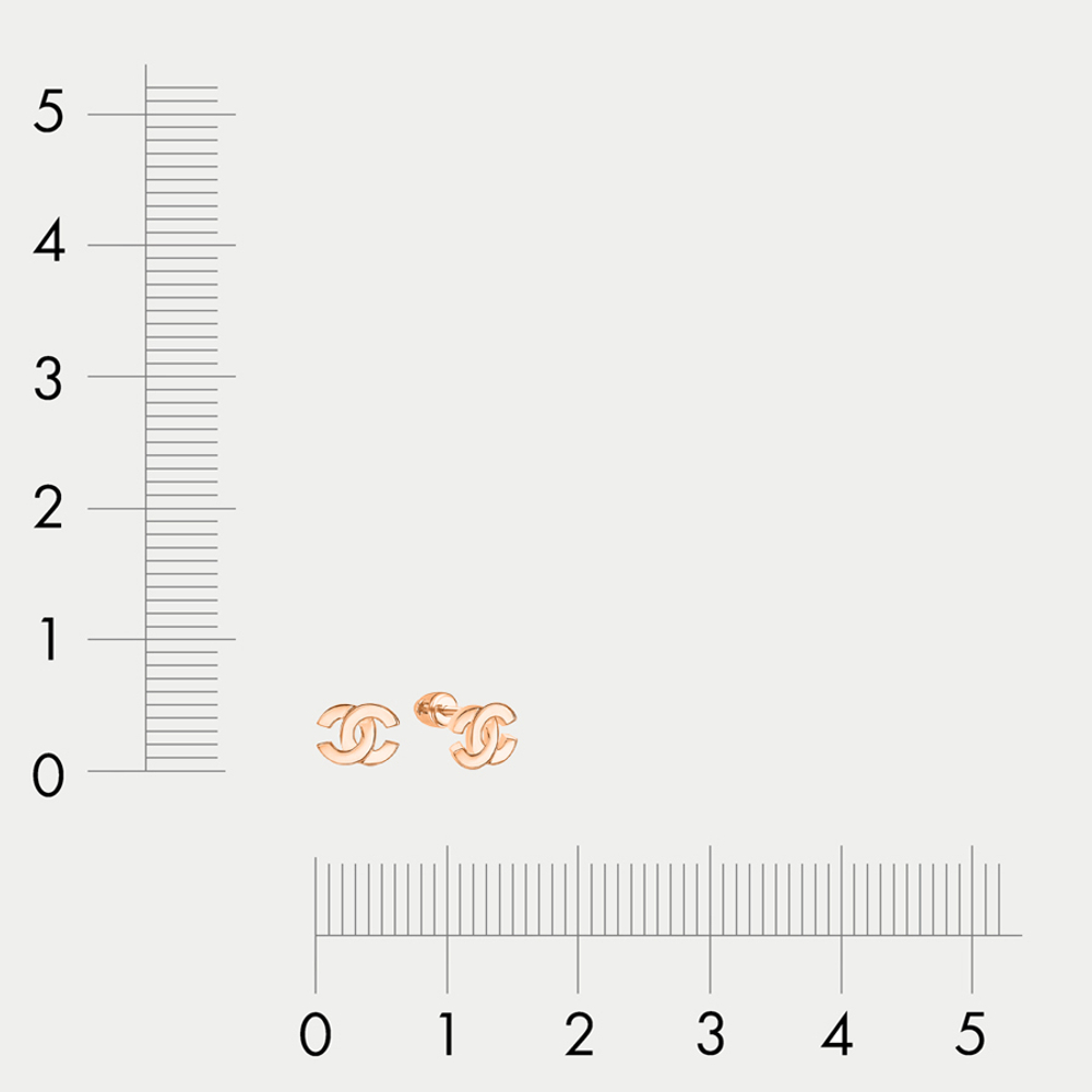 Серьги-пусеты женские из розового золота 585 пробы без вставок (арт. 0503469)