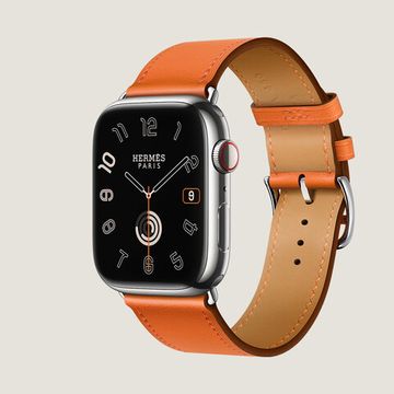 Apple Watch Hermès  Series 9 45mm Silver Stainless Steel Case with Single Tour Orange