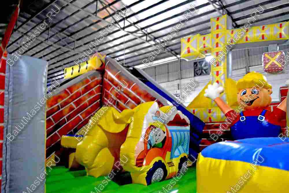 Коммерческий надувной батут "Строители"