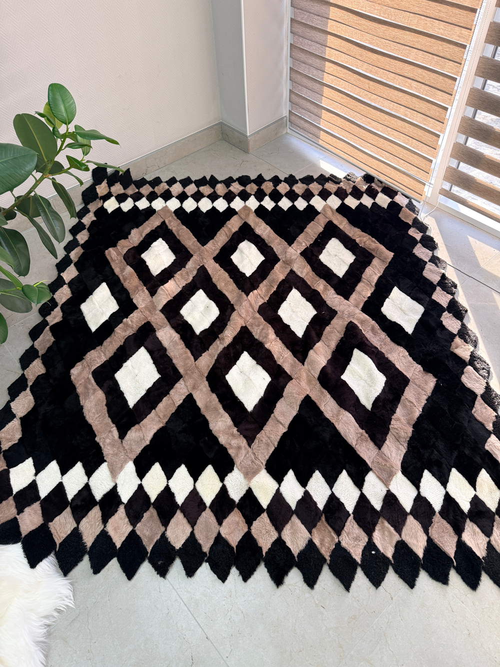 Покрывало меховое ковер из шкуры овчины