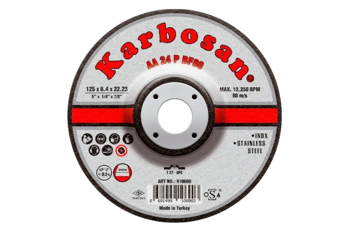 Диск шлифовальный по нержавеющей стали Karbosan 125х6,4х22 INOX