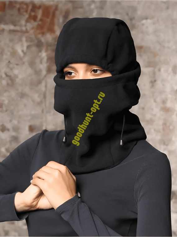 Тактическая зимняя балаклава флисовая Черный