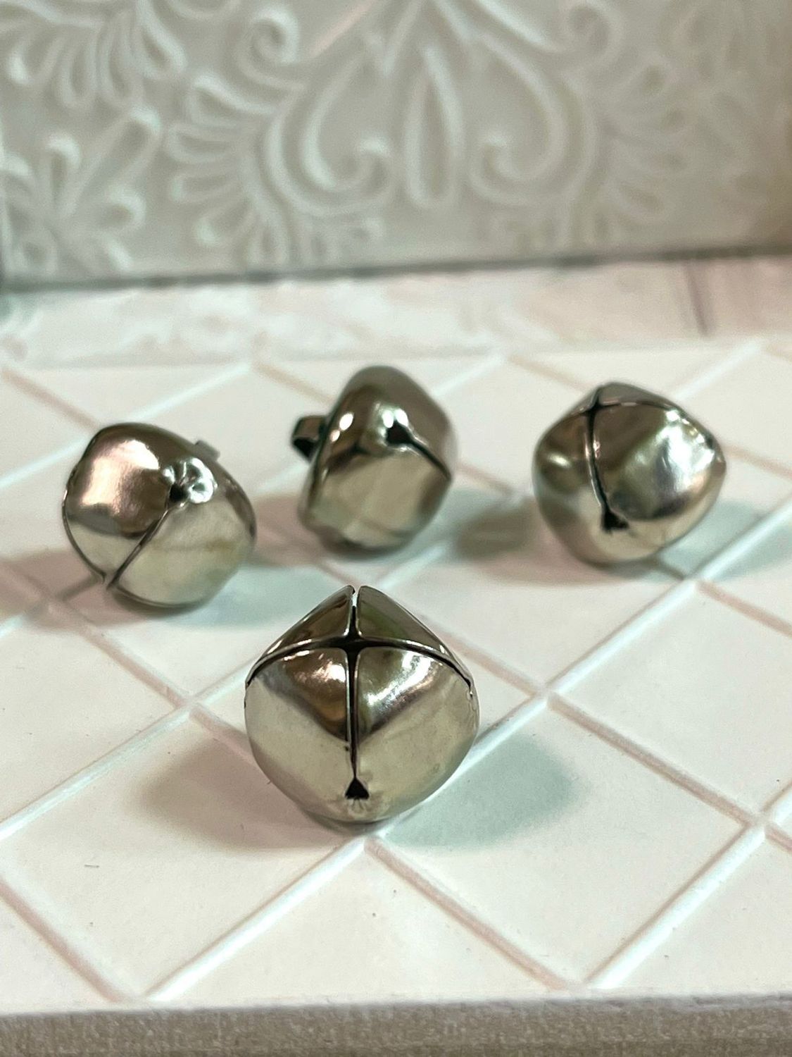 рождественский колокольчик, цвет серебро, 13мм (4шт)