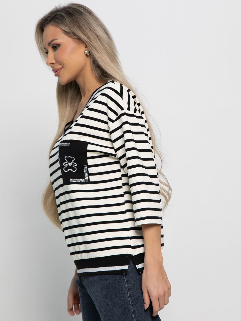 Блуза Элайза (бежево-черная) Б15131-18М LT Collection