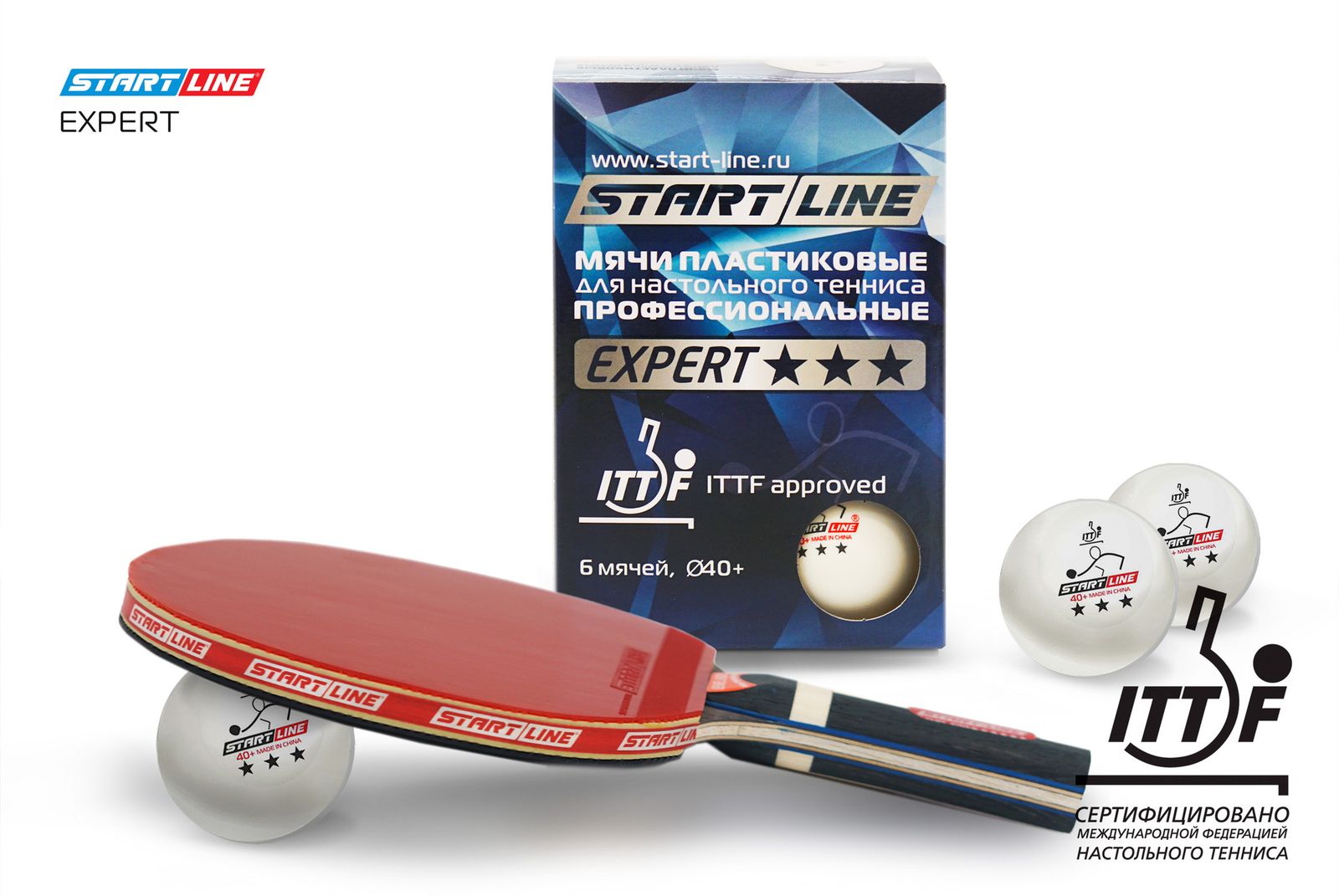Мячи Start line EXPERT V40+ 3* (ITTF) (6 шт) фото №7
