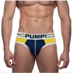 Мужские трусы слипы синие с желтыми вставками PUMP! MP221-13