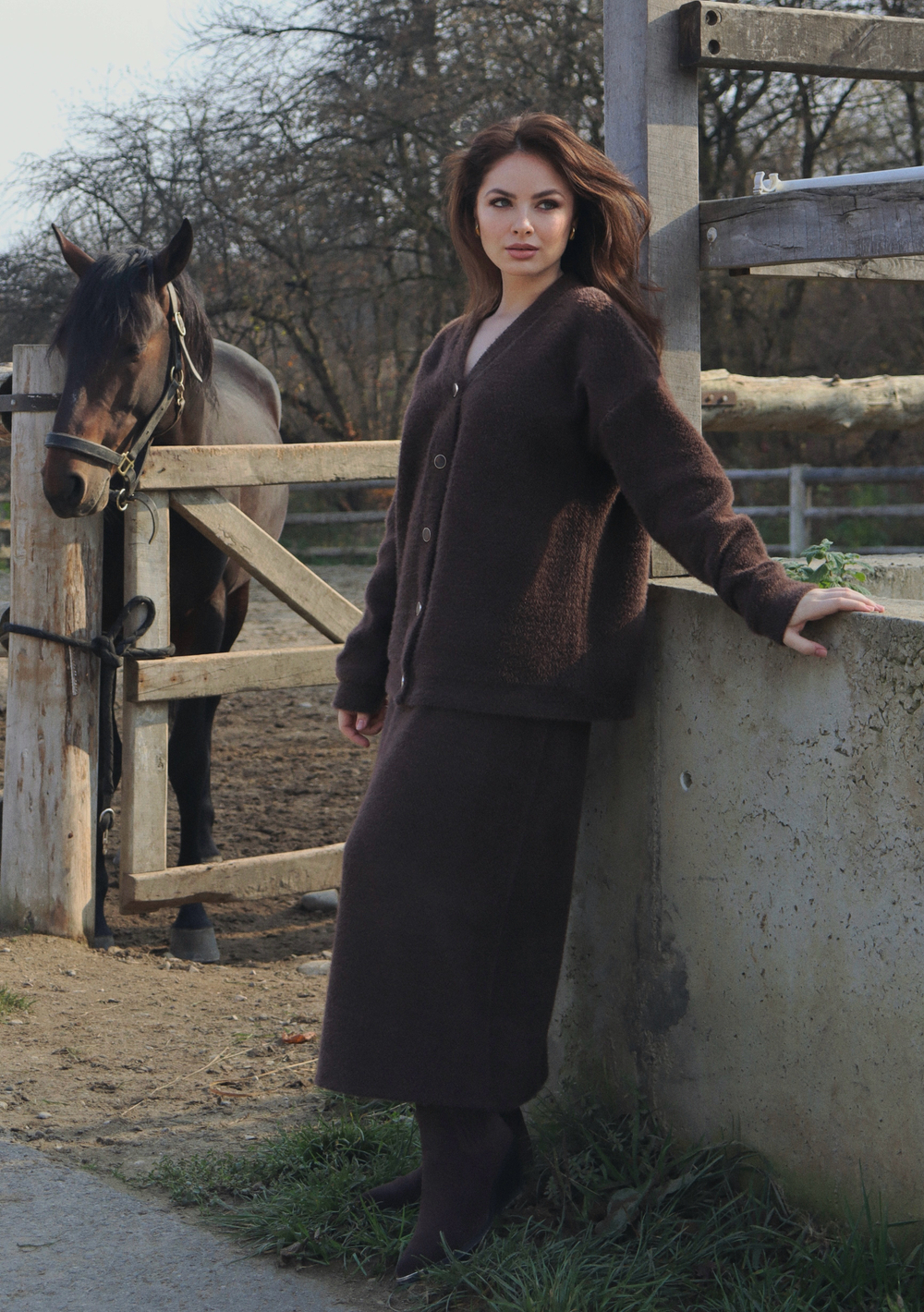 Юбка прямая на резинке Зима миди