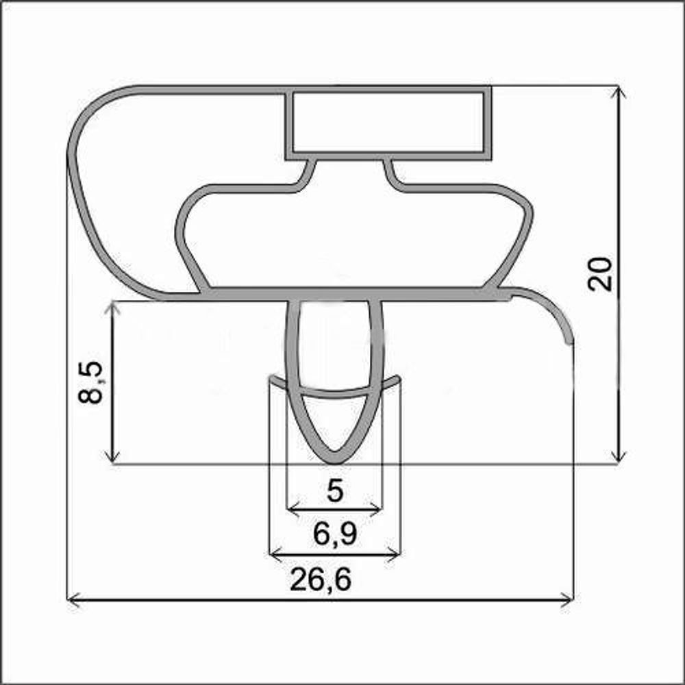 Уплотнитель для двери холодильника Атлант (Atlant) ХМ - 4008, 490 x 560 мм морозильная камера